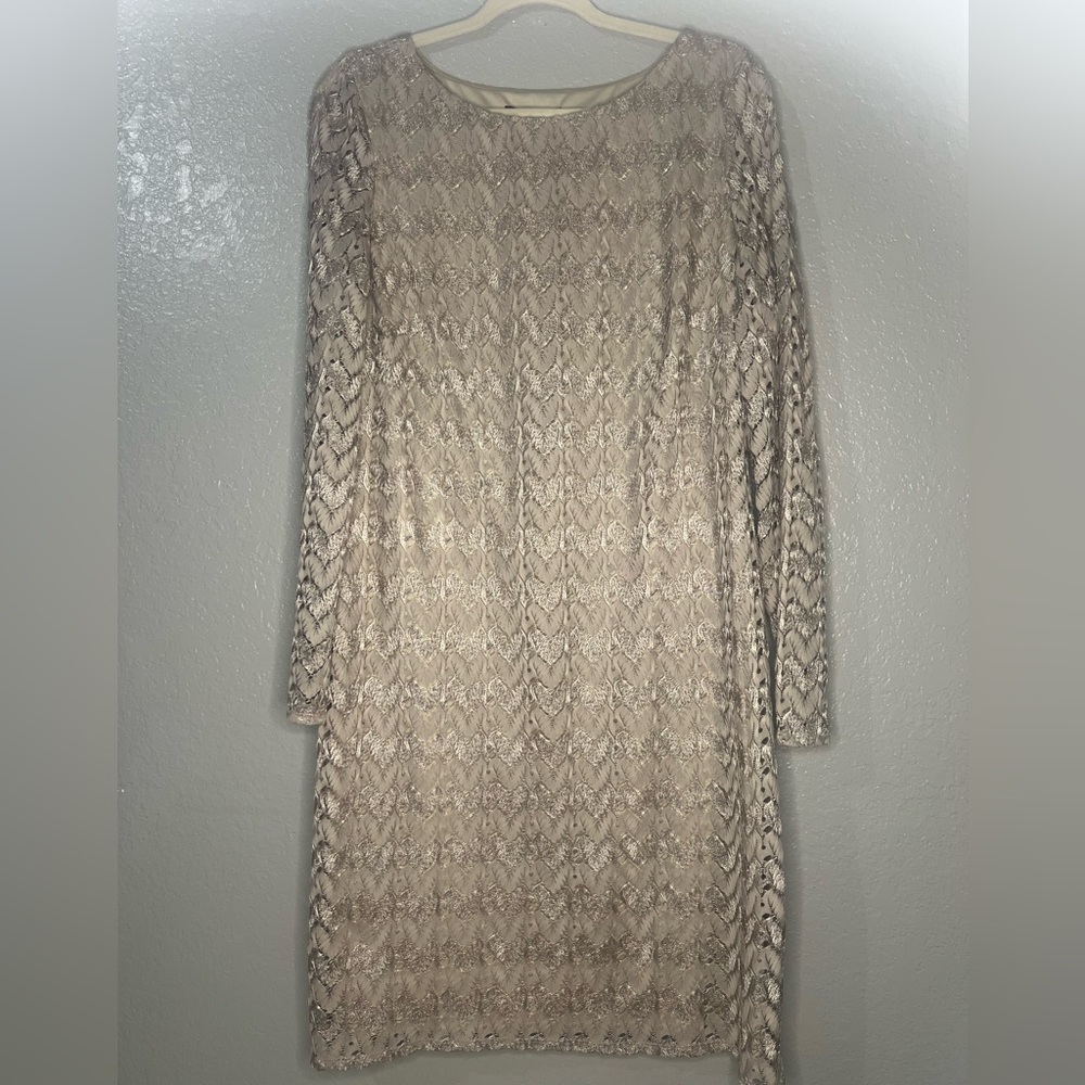 Jessica Howard Metallic Lace Cocktail Dress
